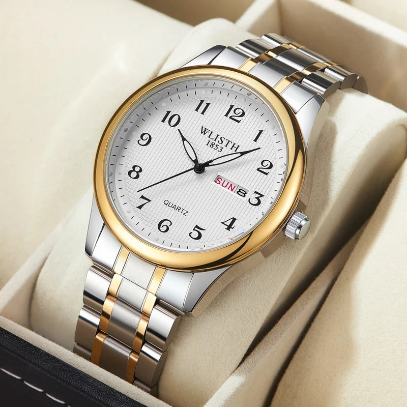 Wlisth Quartz Watch Qigital Luminous Elderly Watch Double Calendar Lovers Foreign Trade Watch