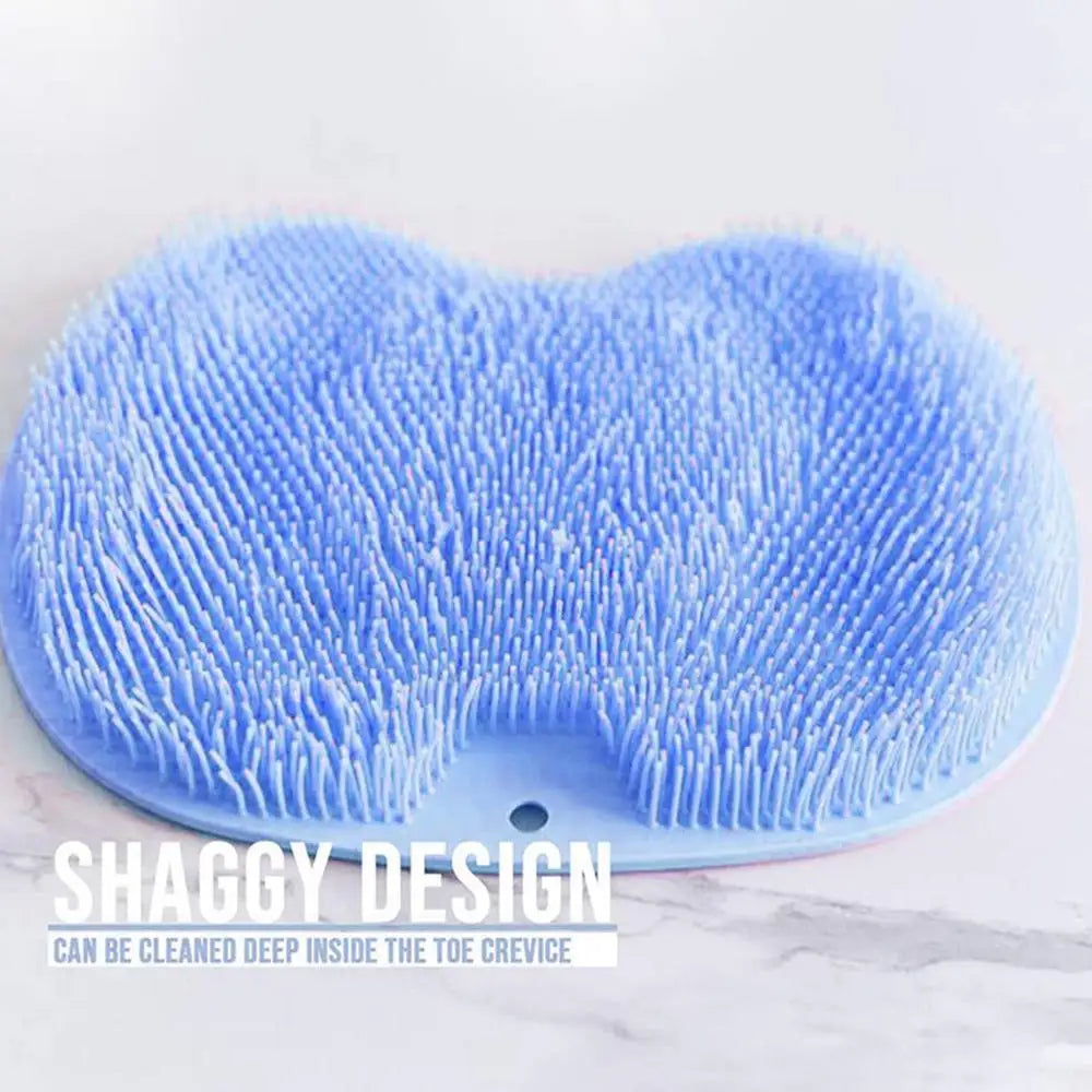 Scrubber Shower Massage Pad Silicone Shower Wall Mounted Back Massage Reusable Cleaning Brush Shower Feet Wash Mat Washer