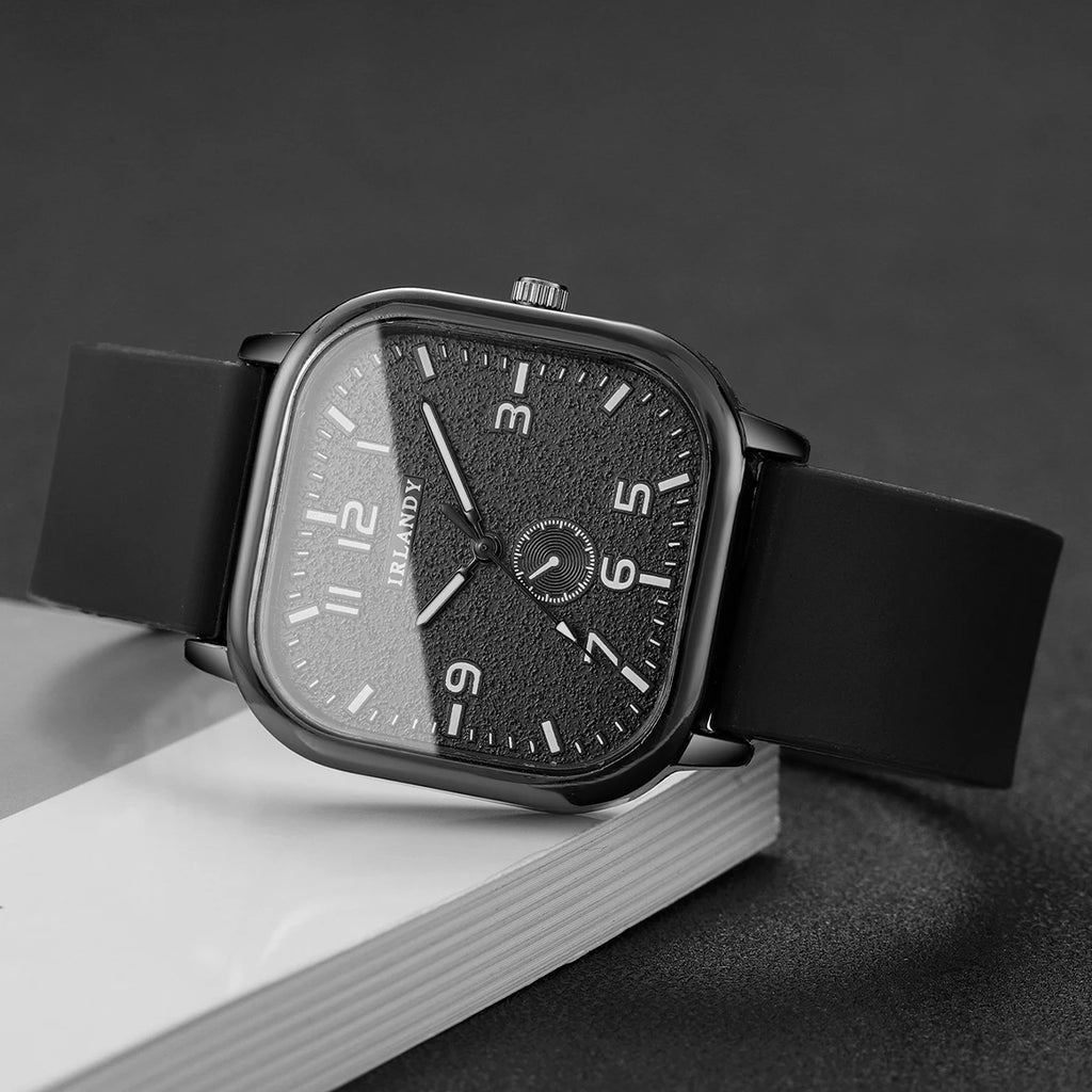 Fashion Square Women's Watch Casual Silicone Strap Quartz Watches Sports Wristwatch For Men Women Students（Without Box）