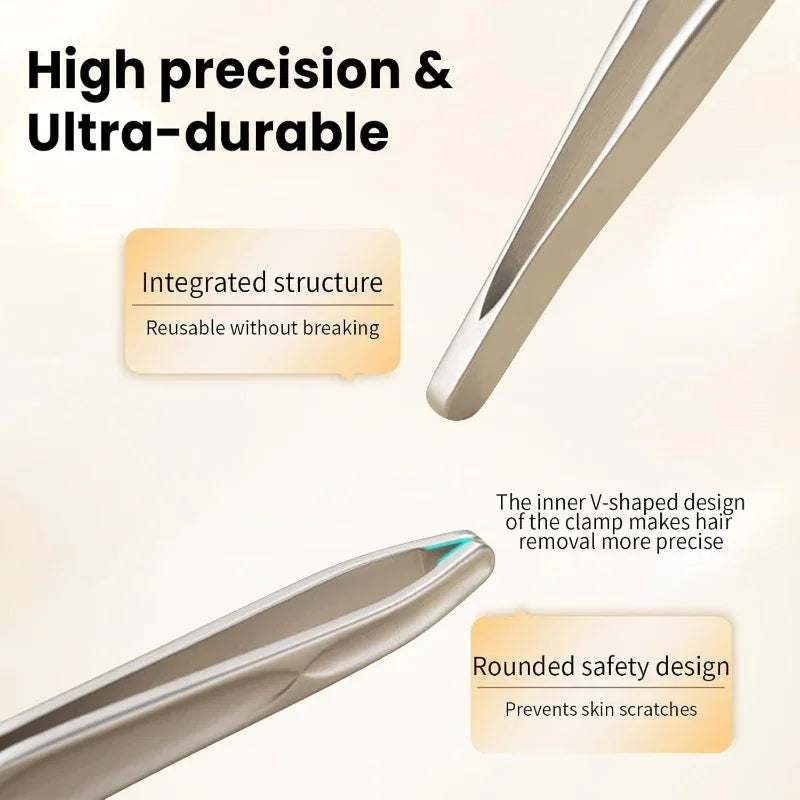 Stainless Steel Round Head Tweezers Eyebrow Tweezers Hair Removal Tweezers Suitable for Men and Woman Gifts