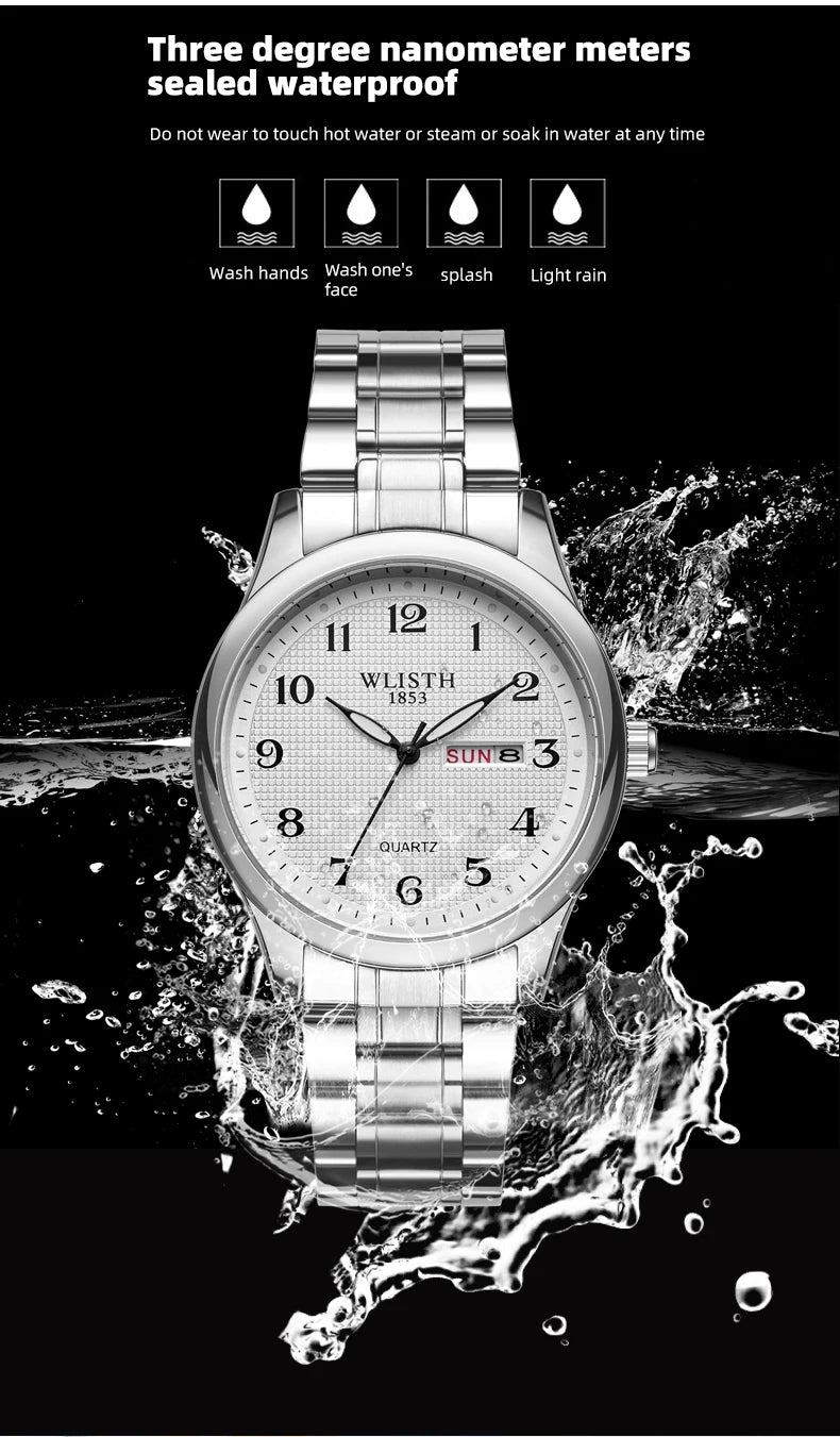 Wlisth Quartz Watch Qigital Luminous Elderly Watch Double Calendar Lovers Foreign Trade Watch