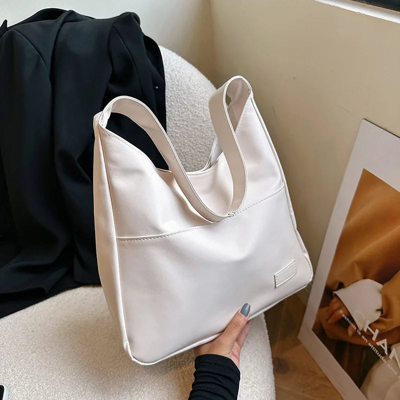 Simple Large Capacity Casual Retro Shoulder Bag, Casual Commuting Fashionable Handbag