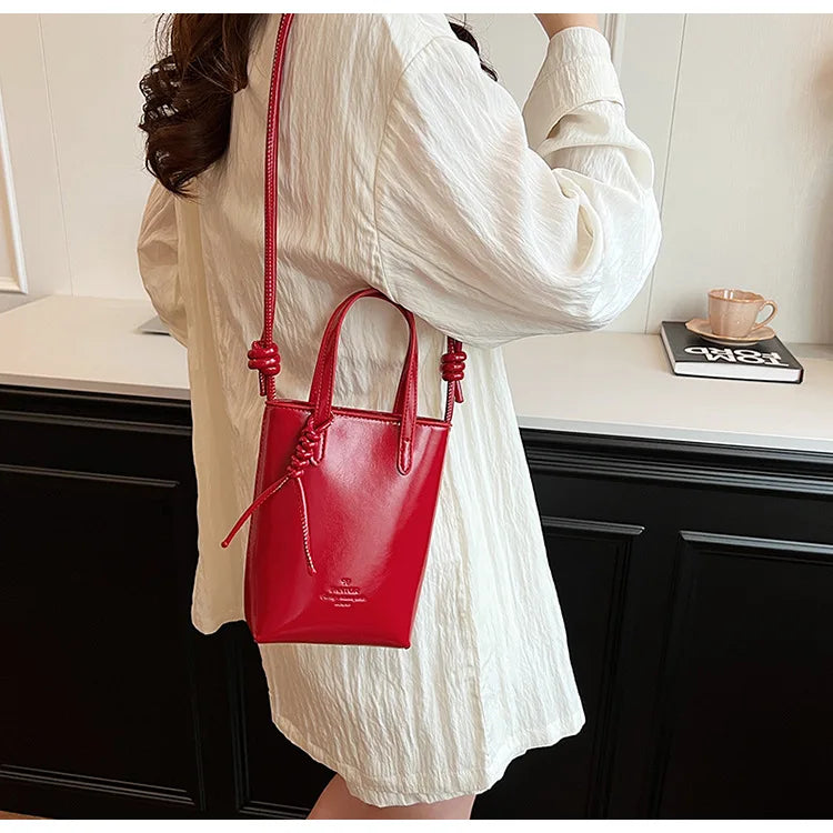 PU Leather Mini Crossbody Bag for Women 2025 New Korean Fashion Luxury Shoulder Bags Female Simple Retro Handbags and Purses