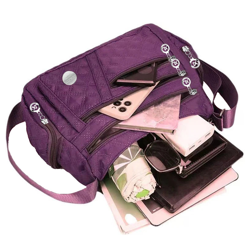 New Style Neutral Nylon Fabric Ladies' Handbag Oxford Cloth Shoulder Strap Crossbody Bag Travel Bag Multi-Compartment Casual Bag