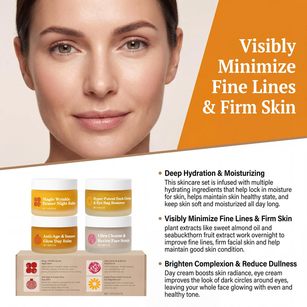 Day Night Skincare Set Gentle Repair Skin Barrier Hydrating Brightening Skins Reduce Wrinkle Dullness Eye Face Skincare Combo