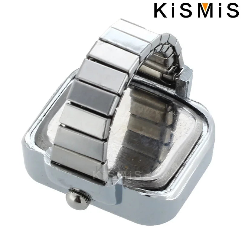 KISMIS Creative Ring Watch, Alloy Shell Finger Circular Dial Couple Watch for Men & Women, New Hot Selling