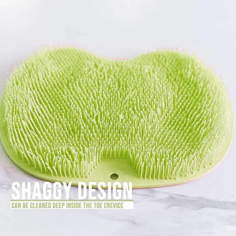 Scrubber Shower Massage Pad Silicone Shower Wall Mounted Back Massage Reusable Cleaning Brush Shower Feet Wash Mat Washer