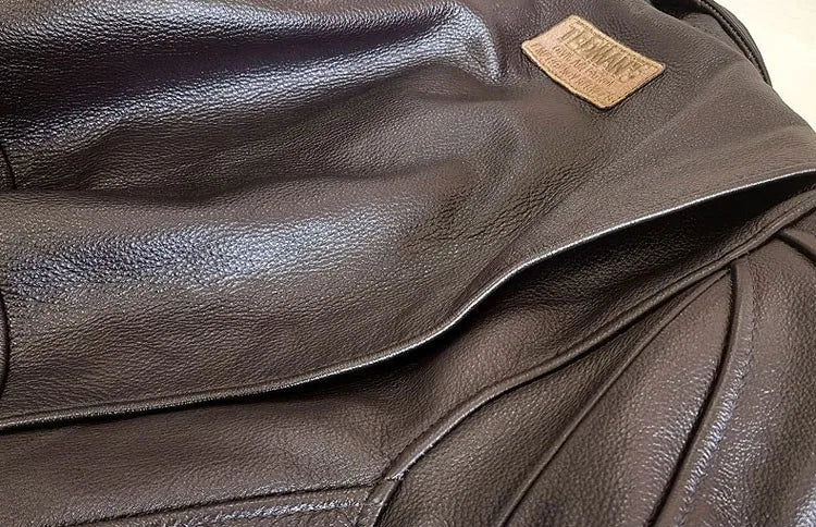 Dark Brown G1 Pilot Leather Jacket Women Military Style Plus Size 3XL Natural Cowhide Autumn Aviation Genuine Leather Coats