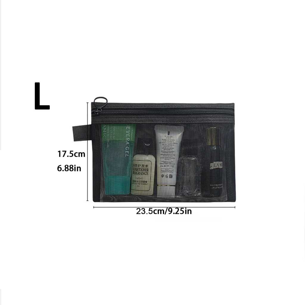 1/5/10pcs Mesh Clear Cosmetic Bags Women Black Makeup Bag Portable Travel Toiletry Organizer Case Lipstick Storage Pouch Gift