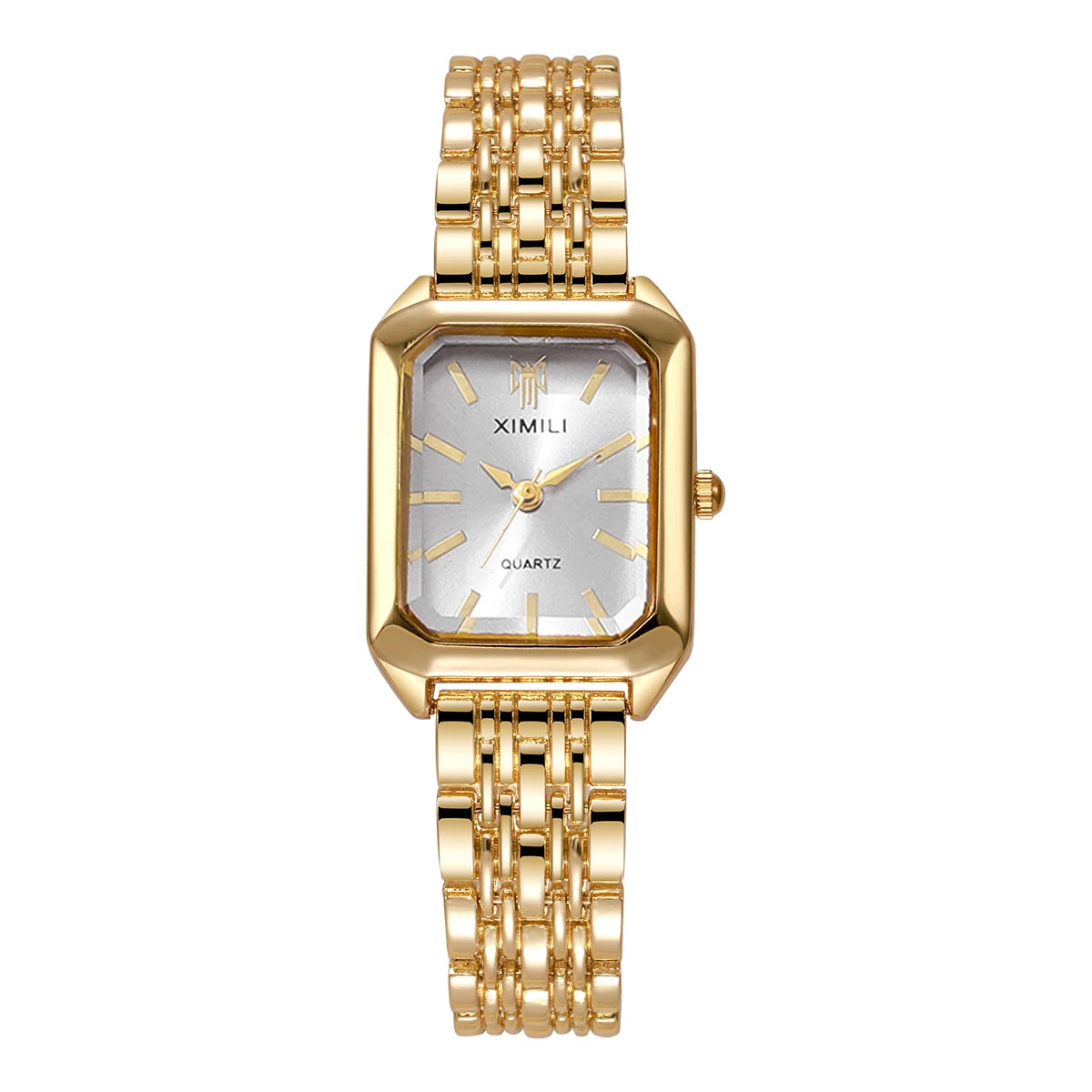 1/2/4PCS Elegant Rectangle Woman Quartz Watch Luxury Stainless Steel Band Ladies Wristwatches Relogio Feminino（Without Box）