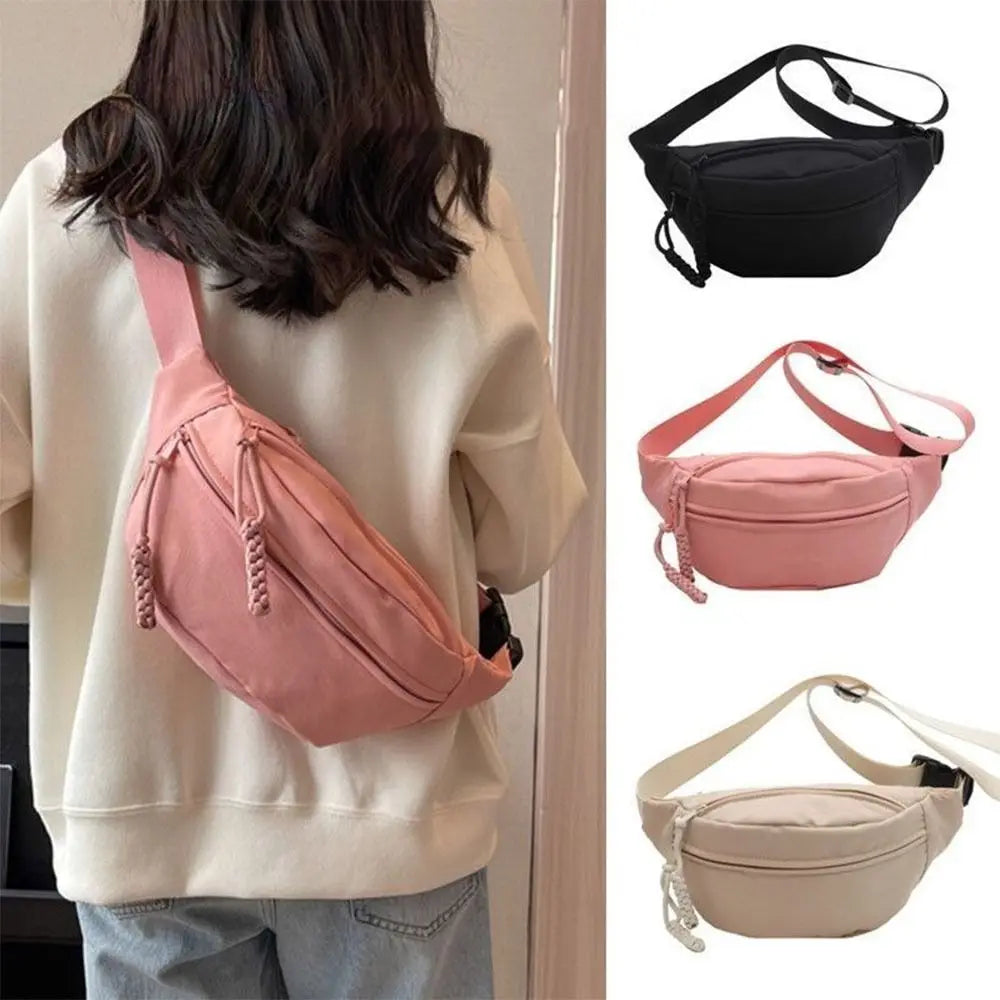 Half Moon Women's Chest Bag New Oxford Cloth Large Capacity Waist Bags Waterproof Multifunctional Running Belt Bags Sport