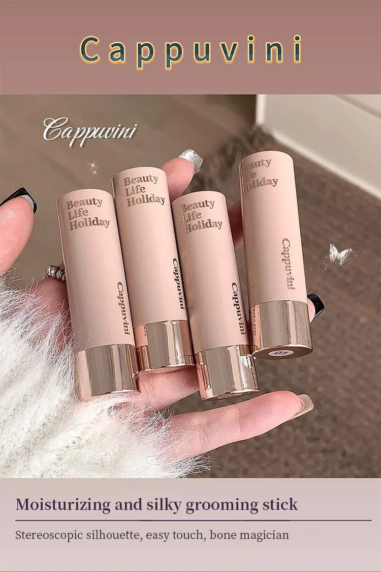 Cappuvini Moisturizing Silky Three-dimensional Contour Stick Natural Matte Single Color Suitable For Nose Shadow Makeup Contour