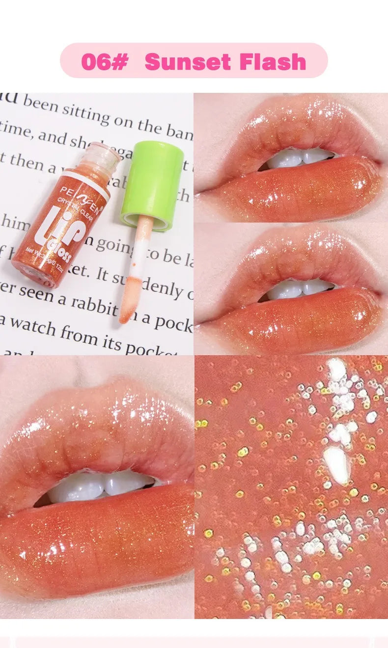 6PCS Moisturizing Lip Gloss Transparent Lip Oil Hydrating Lip Glaze Lip Plumper Hydrating Make Up Liquid Lipstick Lips Cosmetics