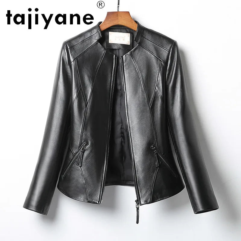 Tajiyane Real Leather Jacket Women Genuine Sheepskin Coats Spring Black Coat Womens 100% Sheep Skin Jacket Veste Femme TN1922