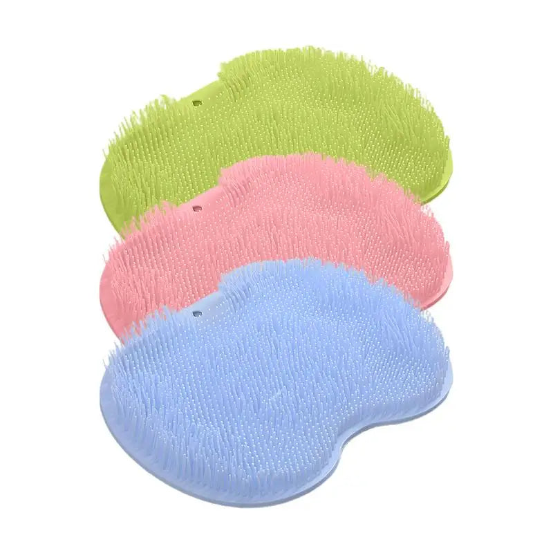 Scrubber Shower Massage Pad Silicone Shower Wall Mounted Back Massage Reusable Cleaning Brush Shower Feet Wash Mat Washer