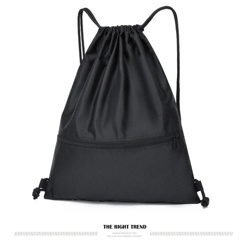 Lightweight Drawstring Backpack for Men and Women Sports Fitness Backpack Outdoor Leisure Backpack Zipper Bag