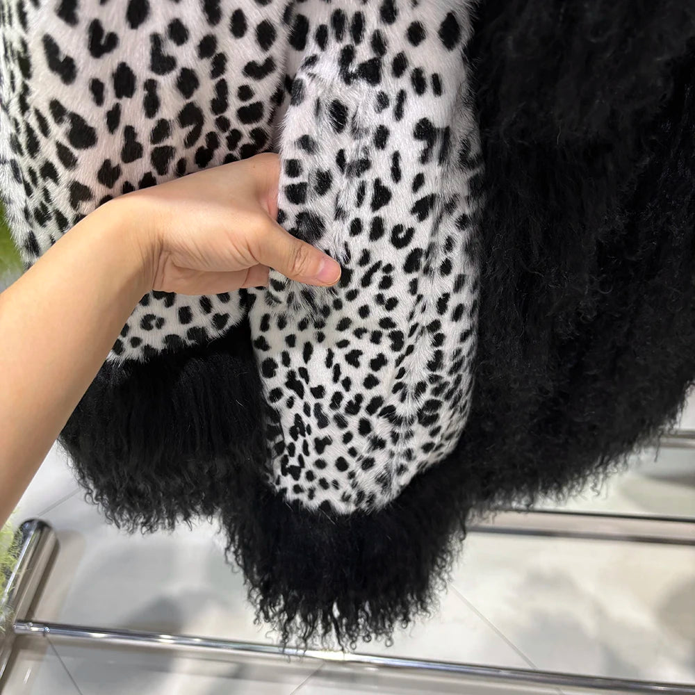 YOLOAgain Mongolia Sheep Fur Jacket Women Real Leather Coat Suede Jacket