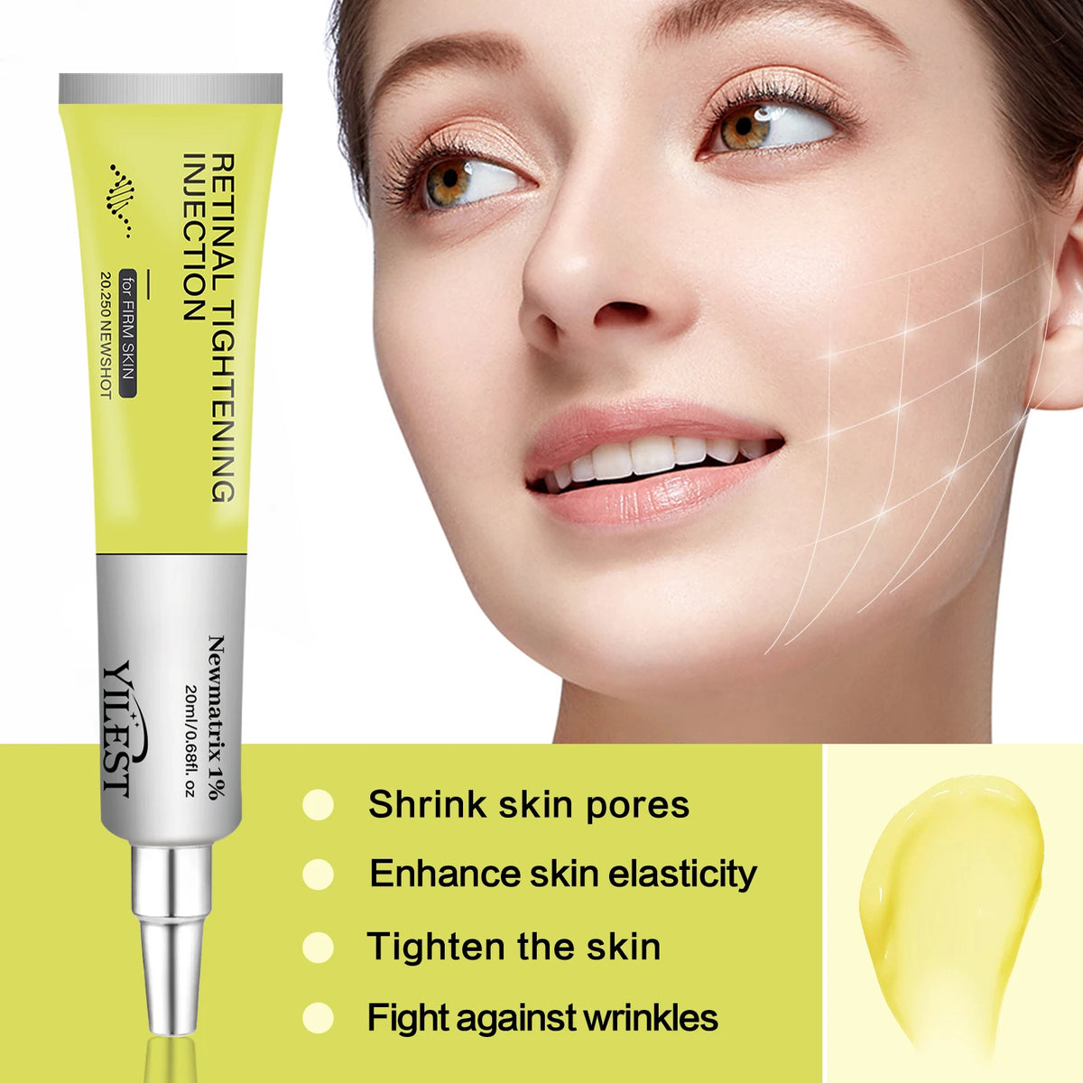 Retinal Eye Cream 20ml with Retinol Ceramide Panthenol Hydrating Firming Eye Care Cream for Fine Line Skin Care
