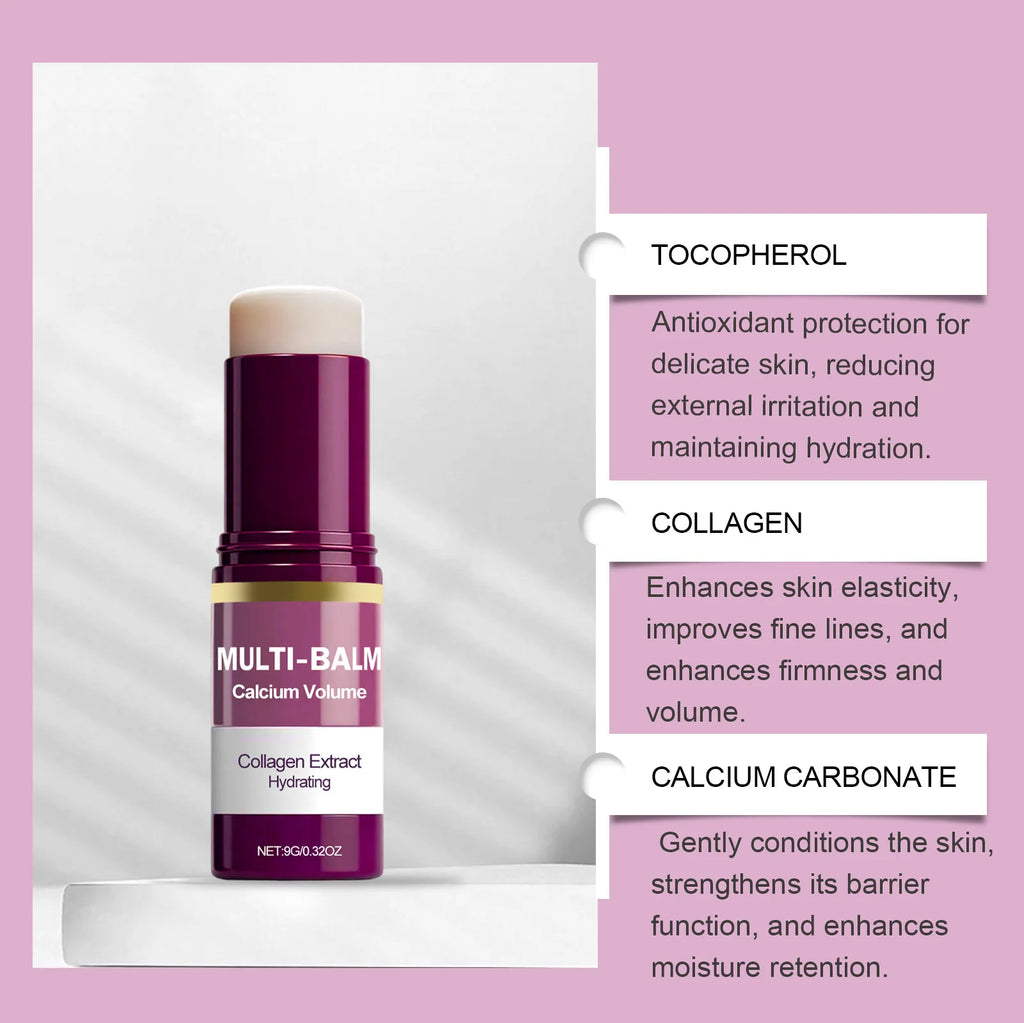 Calcium Multi Balm Stick Collagen Hydrating Glow Face Neck Moisturizer