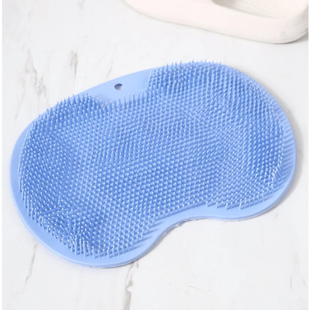 Shower Foot Scrubber Mat Back Washer Exfoliating Bath Wash Pad Wall Mounted Slip Suction Cups for Use in Cleaner Men and Women