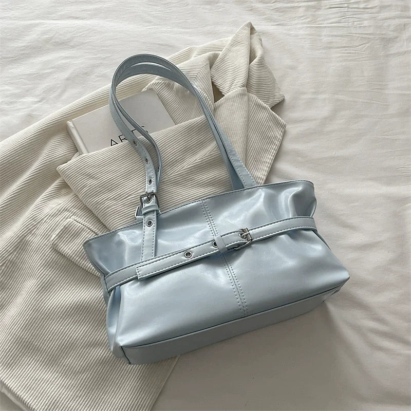 Large Capacity Women's Shoulder Bag Tote Commuter Bag Simple Vintage Cross-Border New Style Bag Versatile Sensation 2025