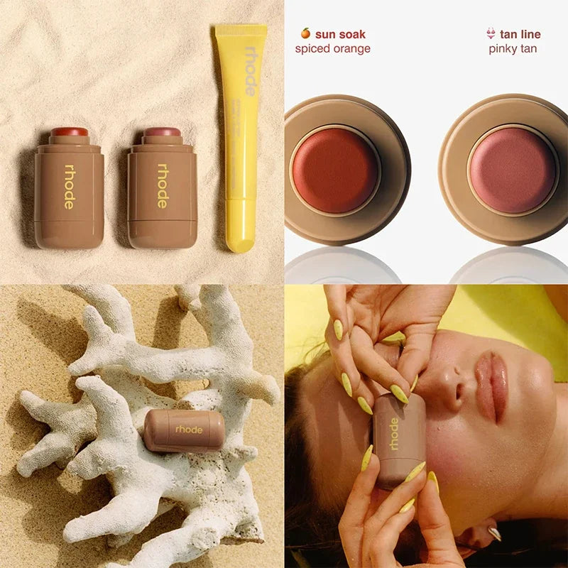 New Color Ribbon PBJ Lemontini Lip Gloss Pocket Blush Stick Non-fading Waterproof Blusher Moisturizing Shimmer Lipstick Liner