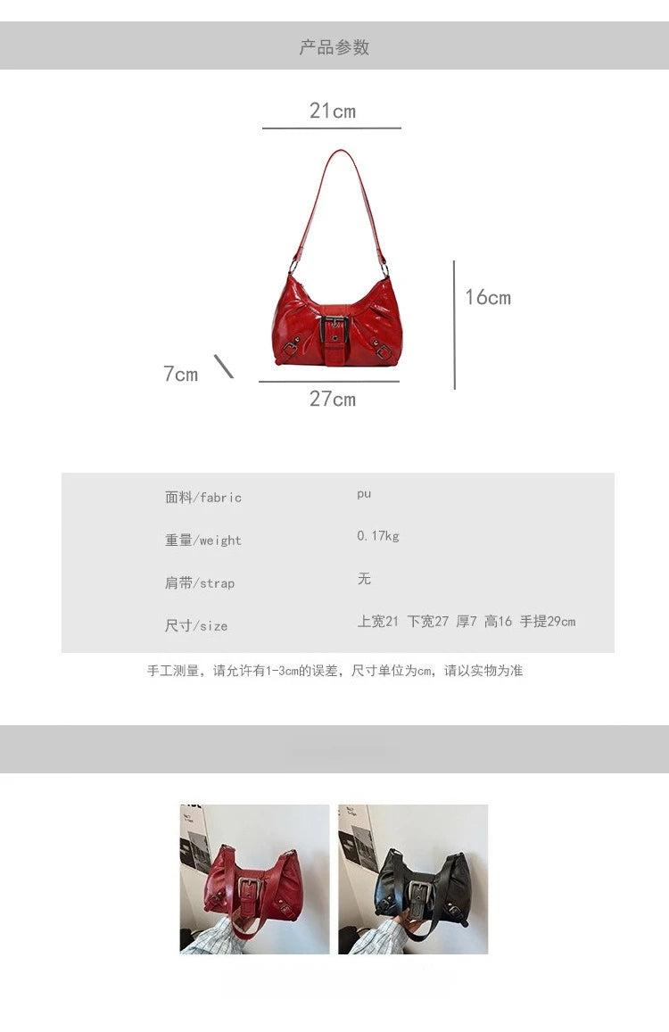 Large-capacity pleated armpit bag for women 2025 new retro commuter temperament motorcycle old style shoulder bag