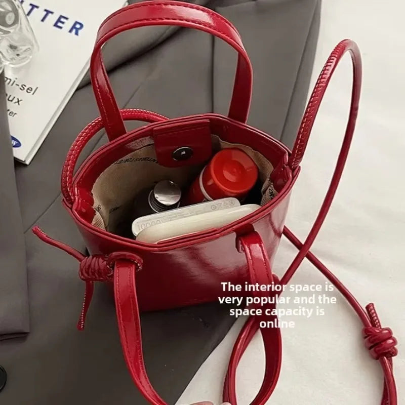 PU Leather Mini Crossbody Bag for Women 2025 New Korean Fashion Luxury Shoulder Bags Female Simple Retro Handbags and Purses