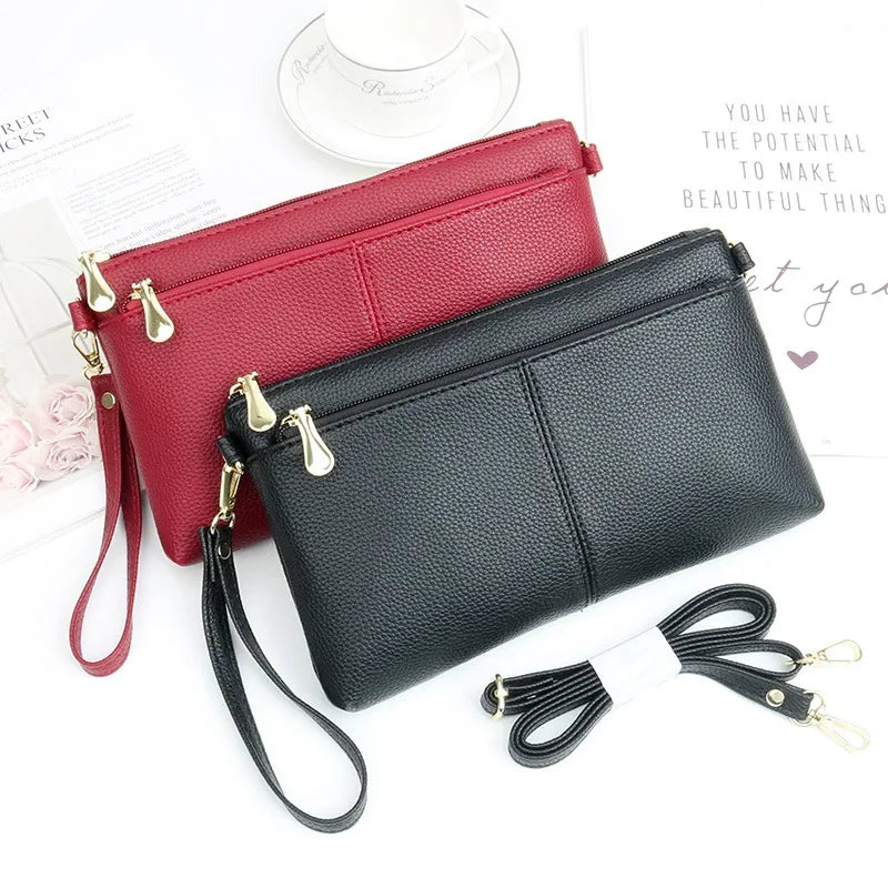 Fashion Women Clutch Bag PU Leather Crossbody Bags Small Shoulder Handbag Female Mobile Phone Purse Bags