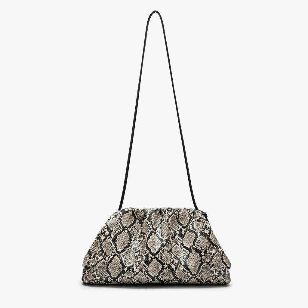 Ruched Serpentine Dumpling Bags for Women Pouch Handbag Cloud Clutch Snake Pattern Shoulder Crossbody Bag Luxury Designer Bag