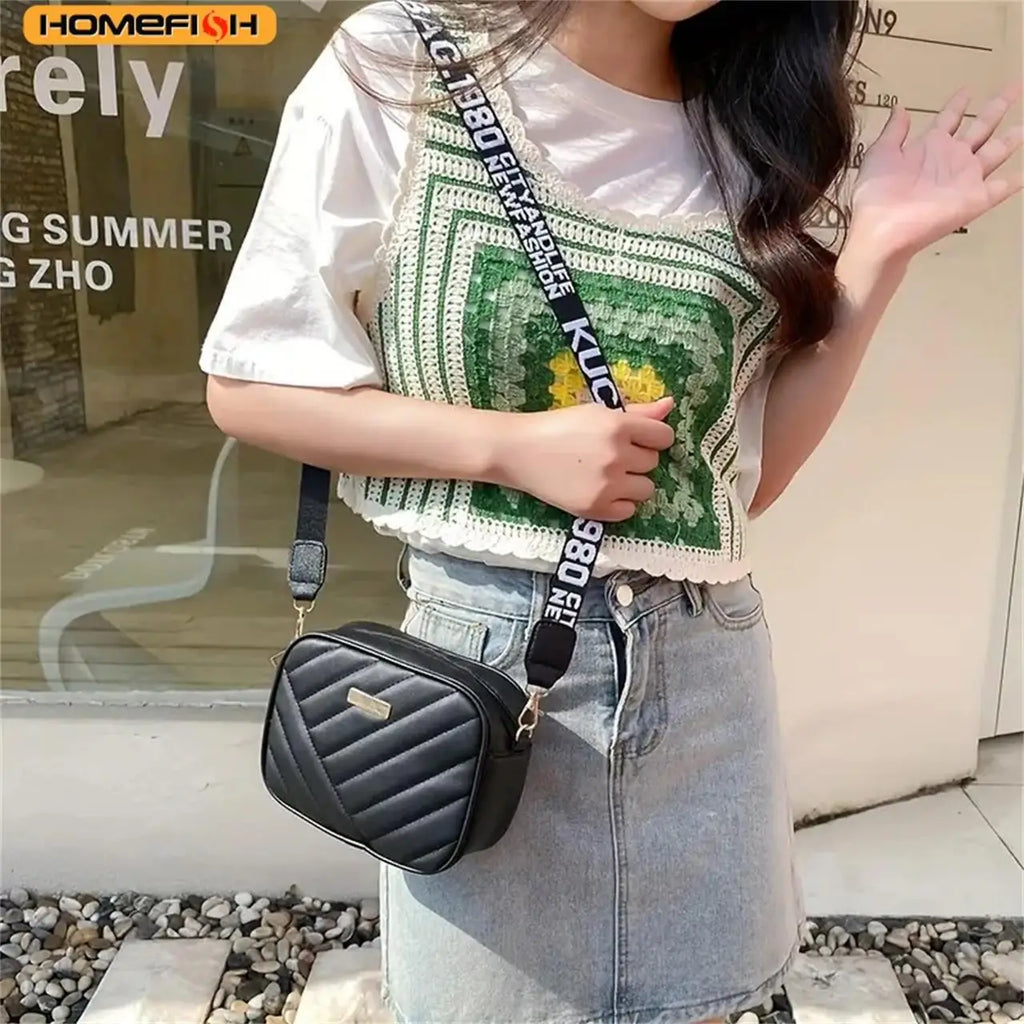 HOMEFISH High Quality PU Shoulder Bags for Woman's Handbag Simple Crossbody Casual Messenger Bag Cool Shoulder Bags Phone Bag