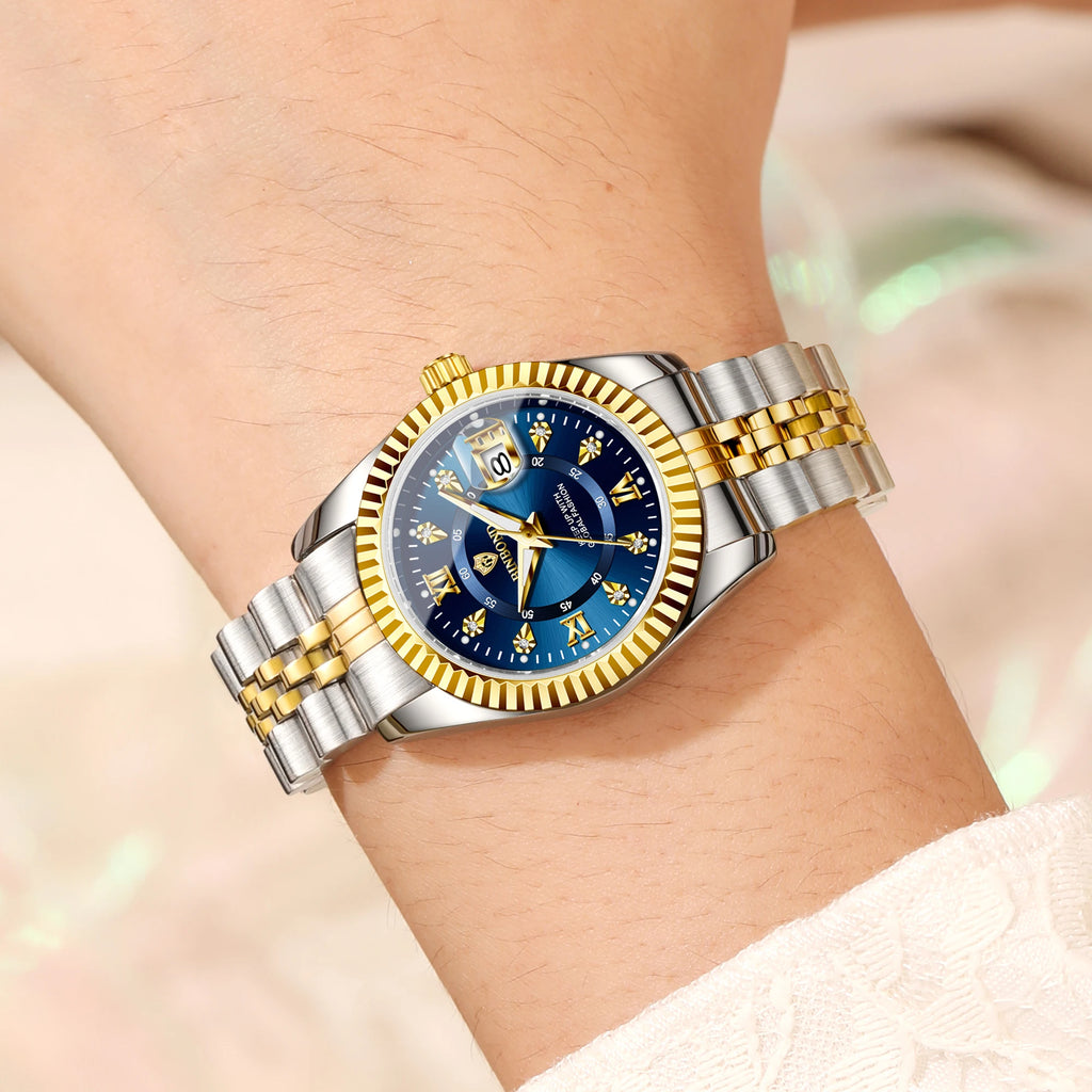 BINBOND Quartz Watches For Women Luminous Waterproof Stainless Steel Ladies Watch Montre Femme Luxe De Marque Reloj With Box