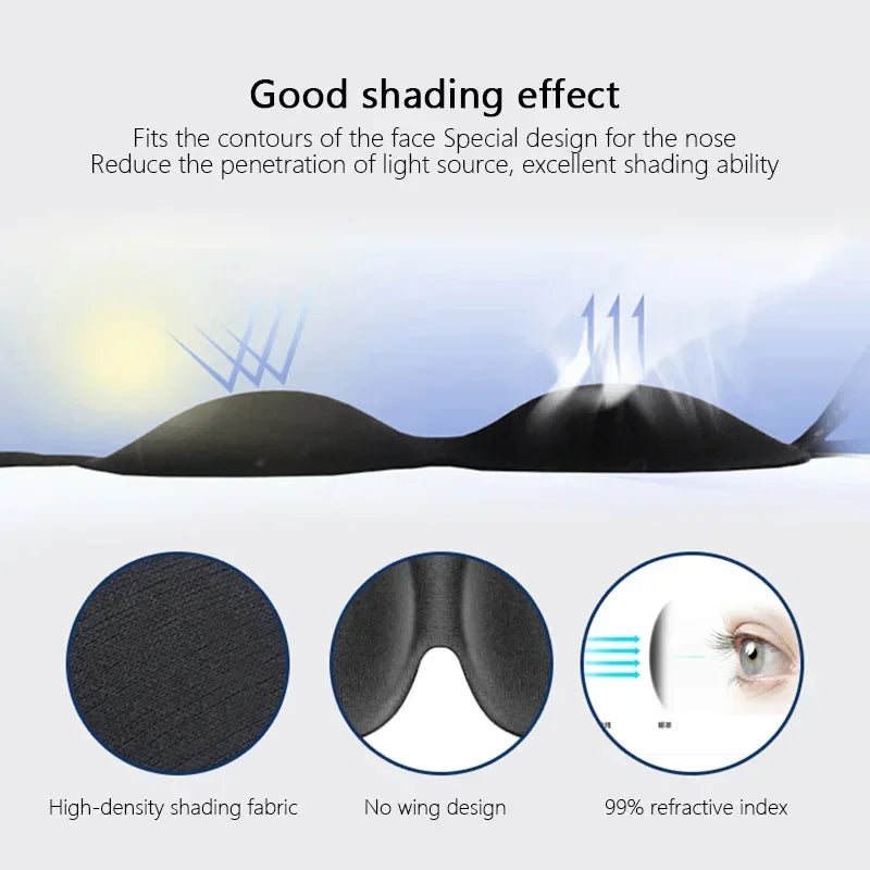 Soft 3D Contoured Sleeping Mask Breathable Lightweight Zero Pressure Eye Cover for Men Women Night Travel Rest Aid Comfortable
