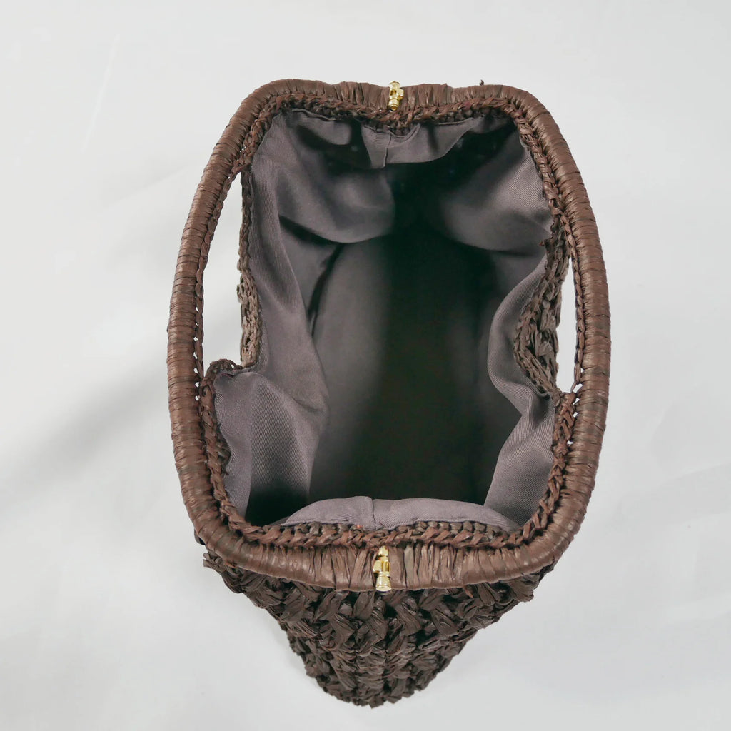 Fashion Straw Clip Shell Clutch Bag for Women Designer Paper Woven Handbags Casual vintage Handmade Summer Beach Bag 2025