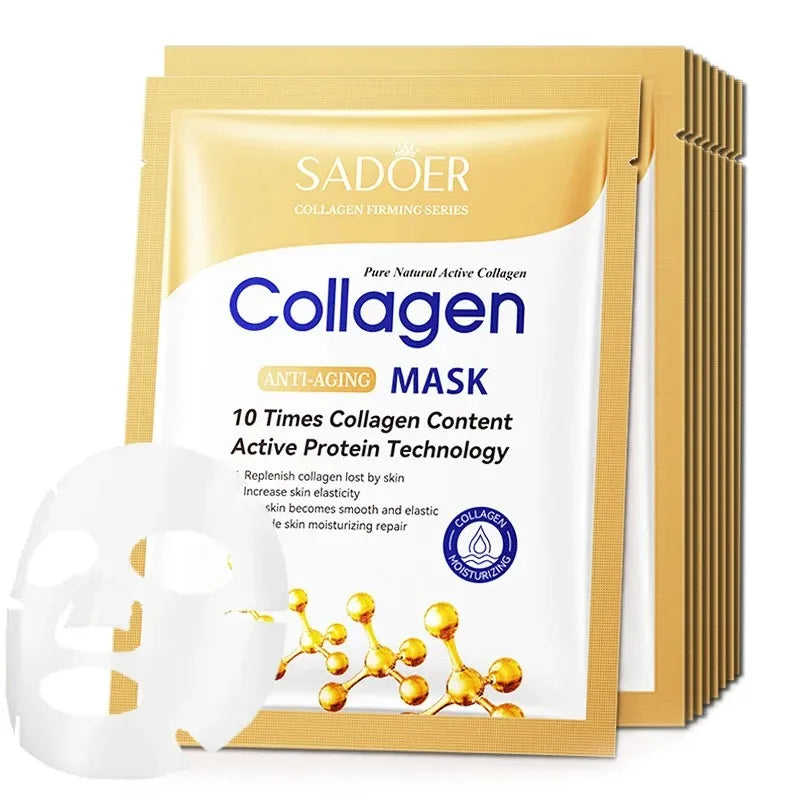 SADOER Collagen Face Sheet Mask Firming Moisturizing Repair Brightening Skincare