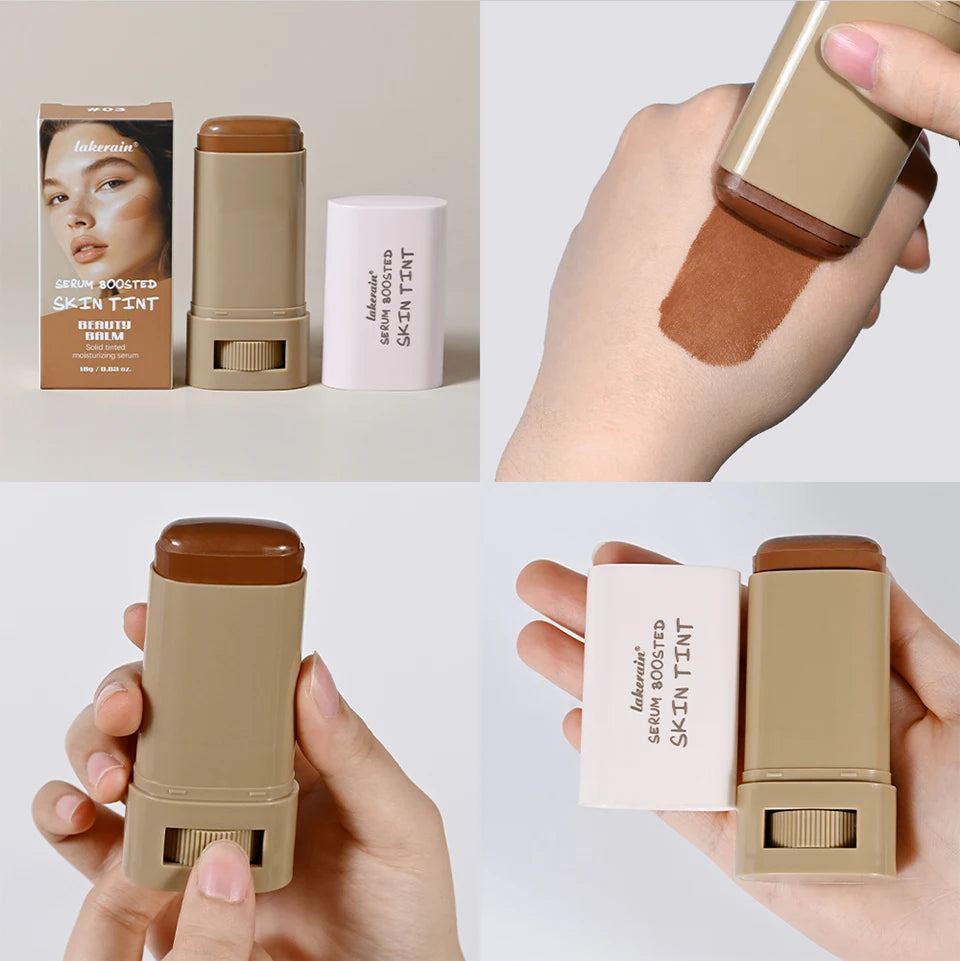 Skin Tint Stick Waterproof Nourishing Solid Tinted Serum Foundation Skin Tint Balm Face Tinted Face Contour Stick Makeup