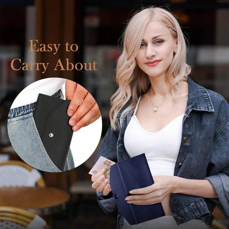 1PC Women's Wallet Reusable Money Clip Wallet Cash Bank Card Envelope Storage Bag with Card Slot Portable Leather Wallet Men