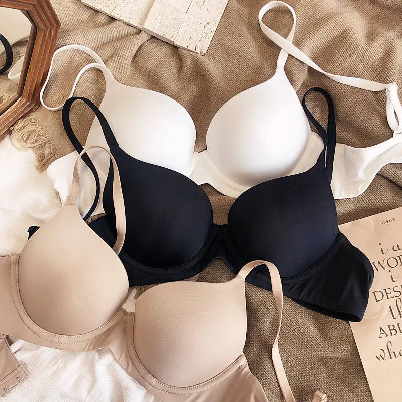 1/2 Cup Seamless Bras For Women Underwear Push Up Bra Bralette Comfort Soft Invisible Brassiere Non-Wire Simple Sexy Lingerie Pu
