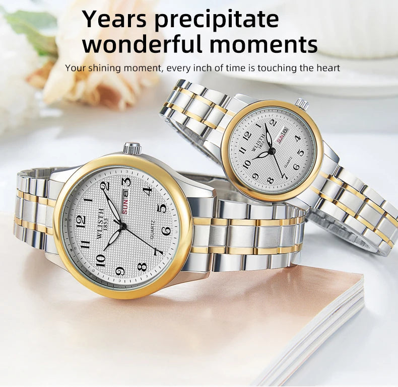 Wlisth Quartz Watch Qigital Luminous Elderly Watch Double Calendar Lovers Foreign Trade Watch
