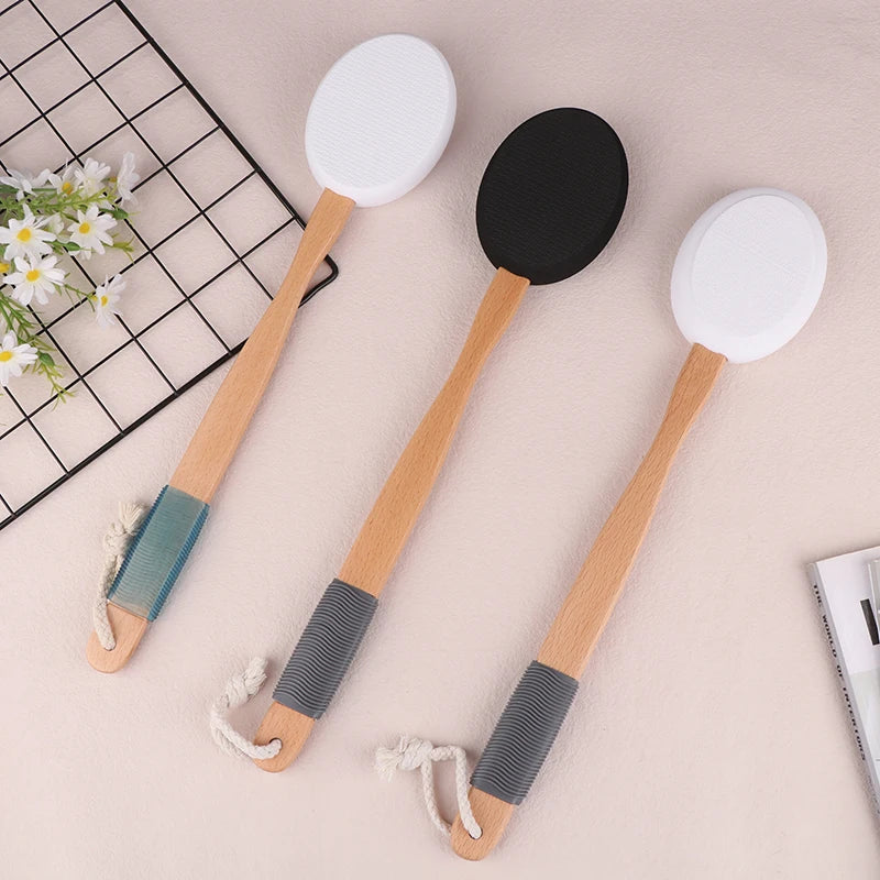 Multi-Function Lotion Sunscreen Ointment Applicator Silicone Long Handle Body Cleaner Shower Brush Sunscreen Back Applicator