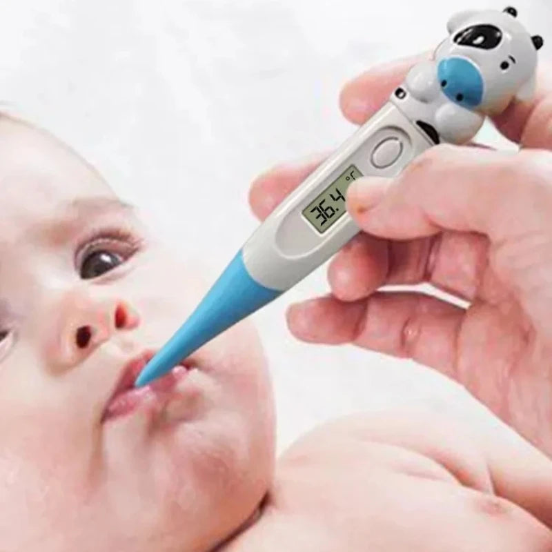 Children's Cartoon Soft-Headed Electronic Thermometer for Infants, Young Children, Adults, Temperature Display,Precise Household