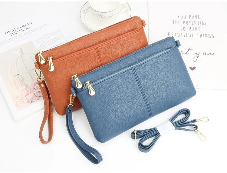 Fashion Women Clutch Bag PU Leather Crossbody Bags Small Shoulder Handbag Female Mobile Phone Purse Bags