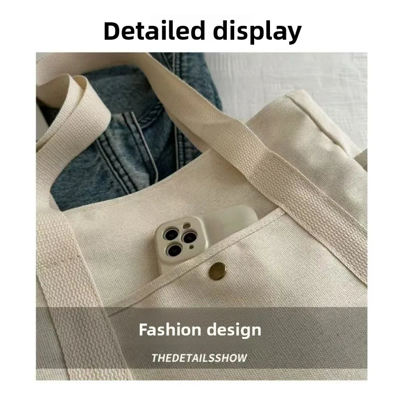 Large-capacity Canvas Tote Canvas Bag Goes to Work, Goes out, High-value Commuting Versatile Literary and Artistic Student Wear