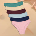 FINETOO 6PCS/SET Women's Cotton Panties Sexy Soft Striped Underpants Solid Color Briefs Female Comfortable Stretch Lingerie M-XL