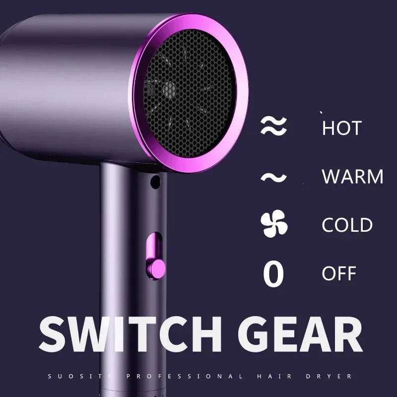 Professional Salon Hair Dryer 2000W Negative Ionic Fast Drying Low Noise Constant Temperature Blower for Home