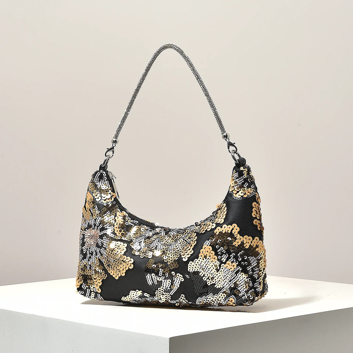 Shoulder Bag,Floral Pop,Sequin Bag,Embroidery,Gala Night,Party Outfits,Prom Bag,Wedding Items,Elegante,Valentine,Random Pattern