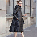 Tajiyane Winter 2020 Real Sheepskin Jacket Women White Duck Down Coat Woman Hooded Parkas Jackets Long Coats Abrigo Mujer TN1335