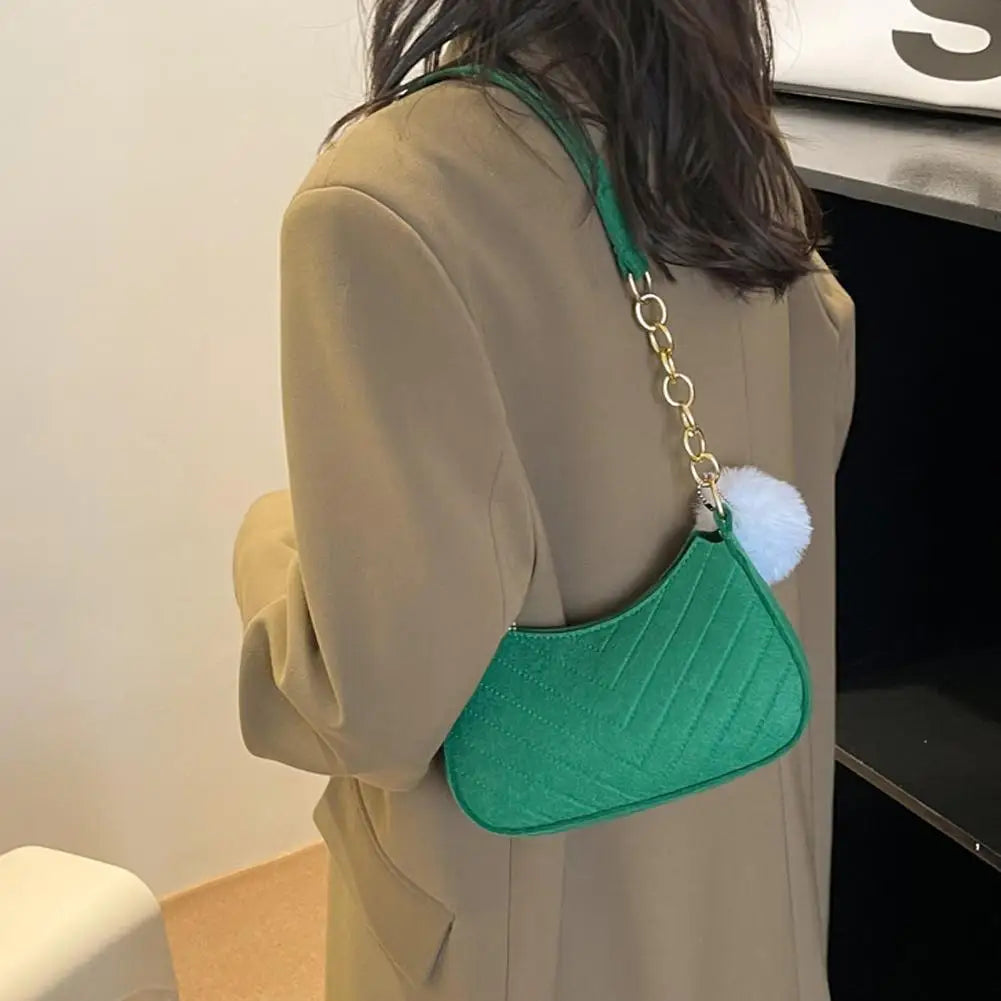 Mini Women Shoulder Bags Fashion Felt Women's Bag Advanced Design Underarm Handbags Mini Saddle Bag