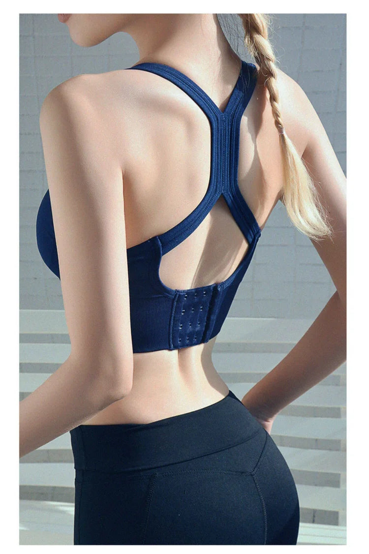 Sports Seamless Comfy & Breathable Push Up Yoga Tank Bra Top Women Gym Corset Crop Fitness Hollow Sexy Running Athletic Sportswe