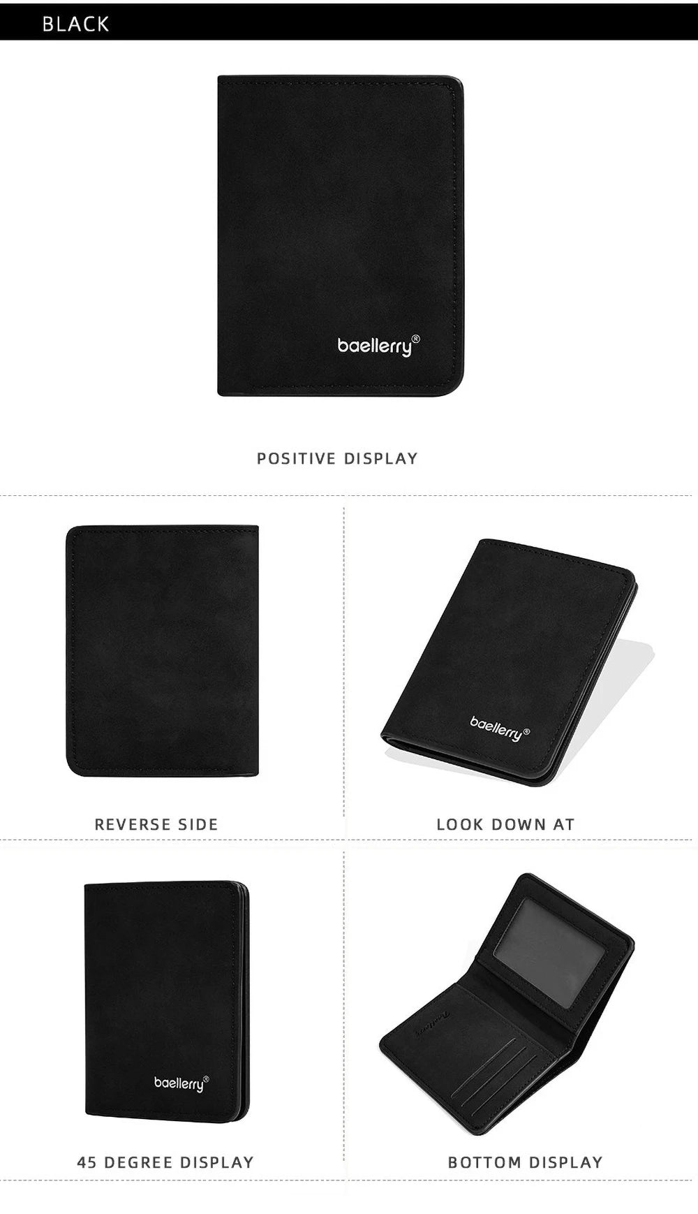 Baellerry Wallet for Men PU Leather Front Pocket Minimalist Money Clip Travel Essentials